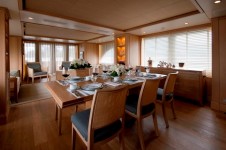 Dining area of the motor yacht Belle Isle by Kingship - Columbus 90